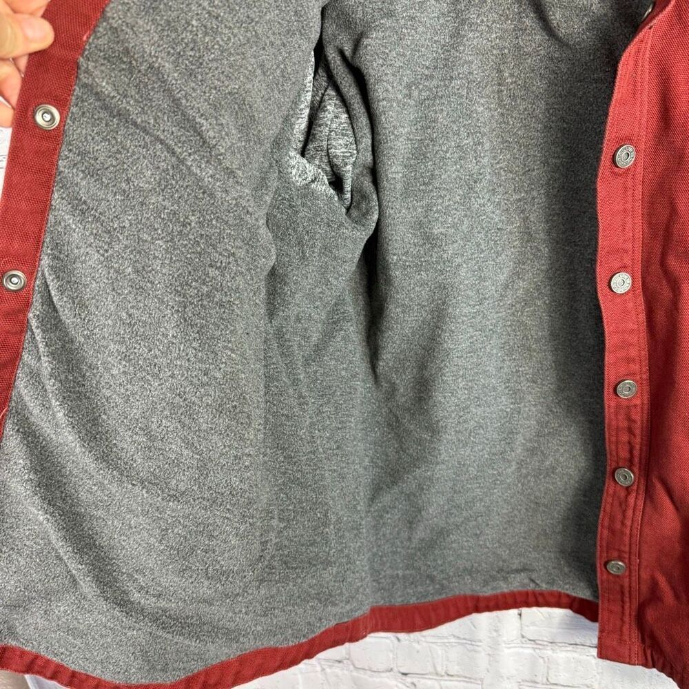 Duluth Trading Co. Men's Fleece Lined Red Clay Canvas Chore Barn Jacket Snap L - Picture 7 of 8